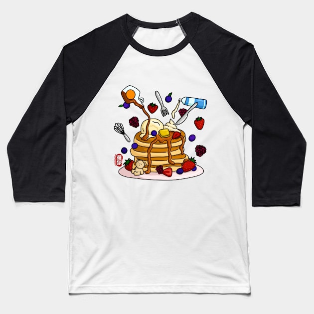 Pancake Baseball T-Shirt by Fan Doodle